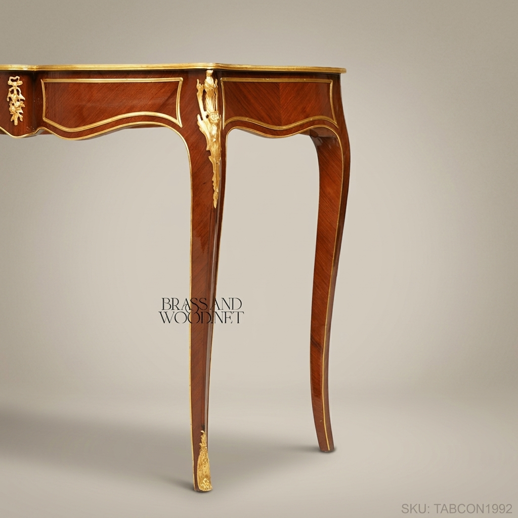 Louis XV Console Table | Mahogany & Ormolu Marquetry