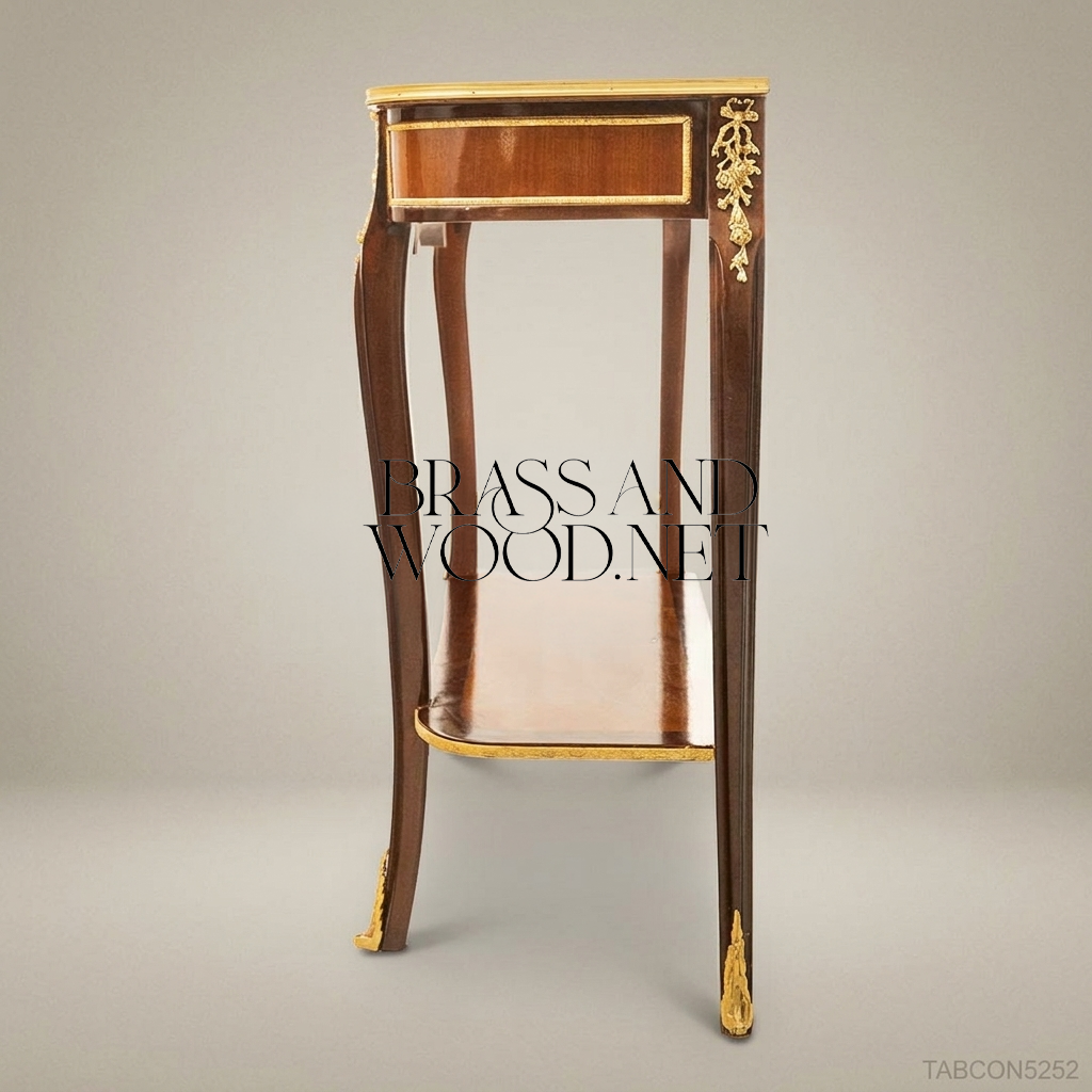Louis XV Mahogany Console Table with Gilt Bronze Mounts