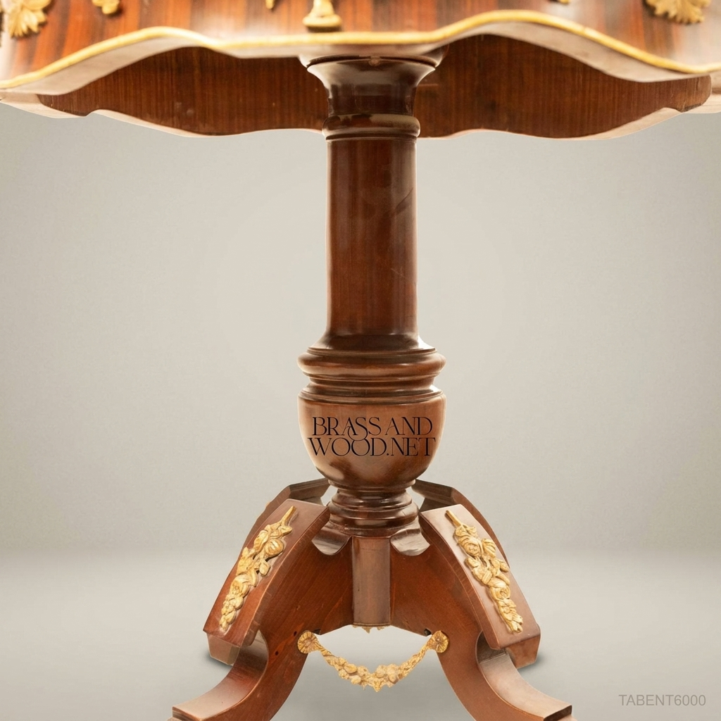 Napoleon III Rococo Revival Round Guéridon Side Table — Green Marble Top with Gilt Bronze Ormolu Apron