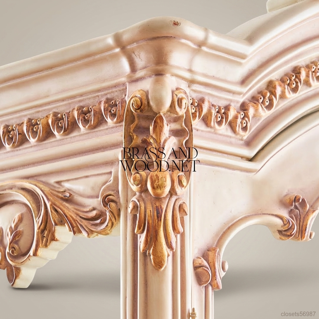 Rococo Revival Carved Vitrine Display Cabinet - Arched Mirror Door with Shell Crest & Acanthus Cabriole Legs