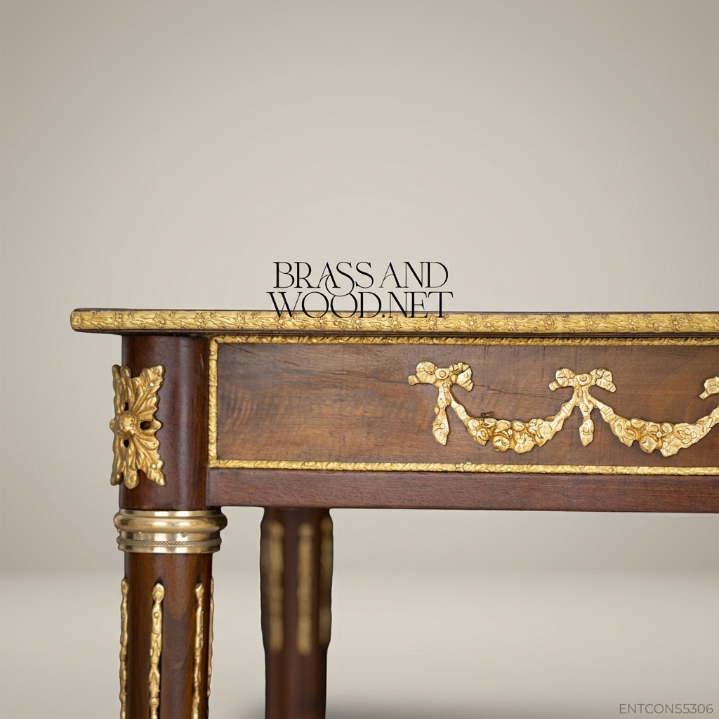 Louis XVI Neoclassical Console Table with Gilt Bronze Ormolu Mounts