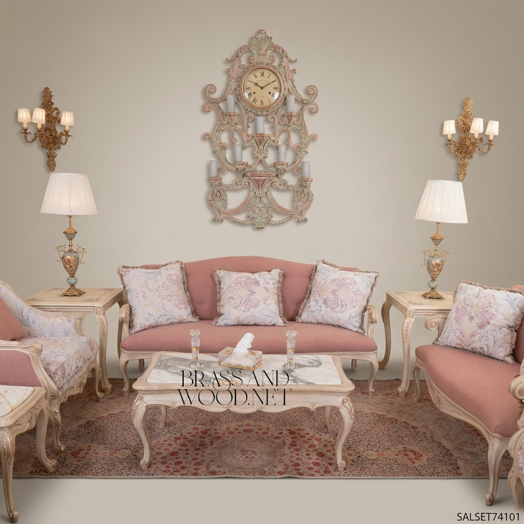 Rococo Carved Hardwood Salon Suite