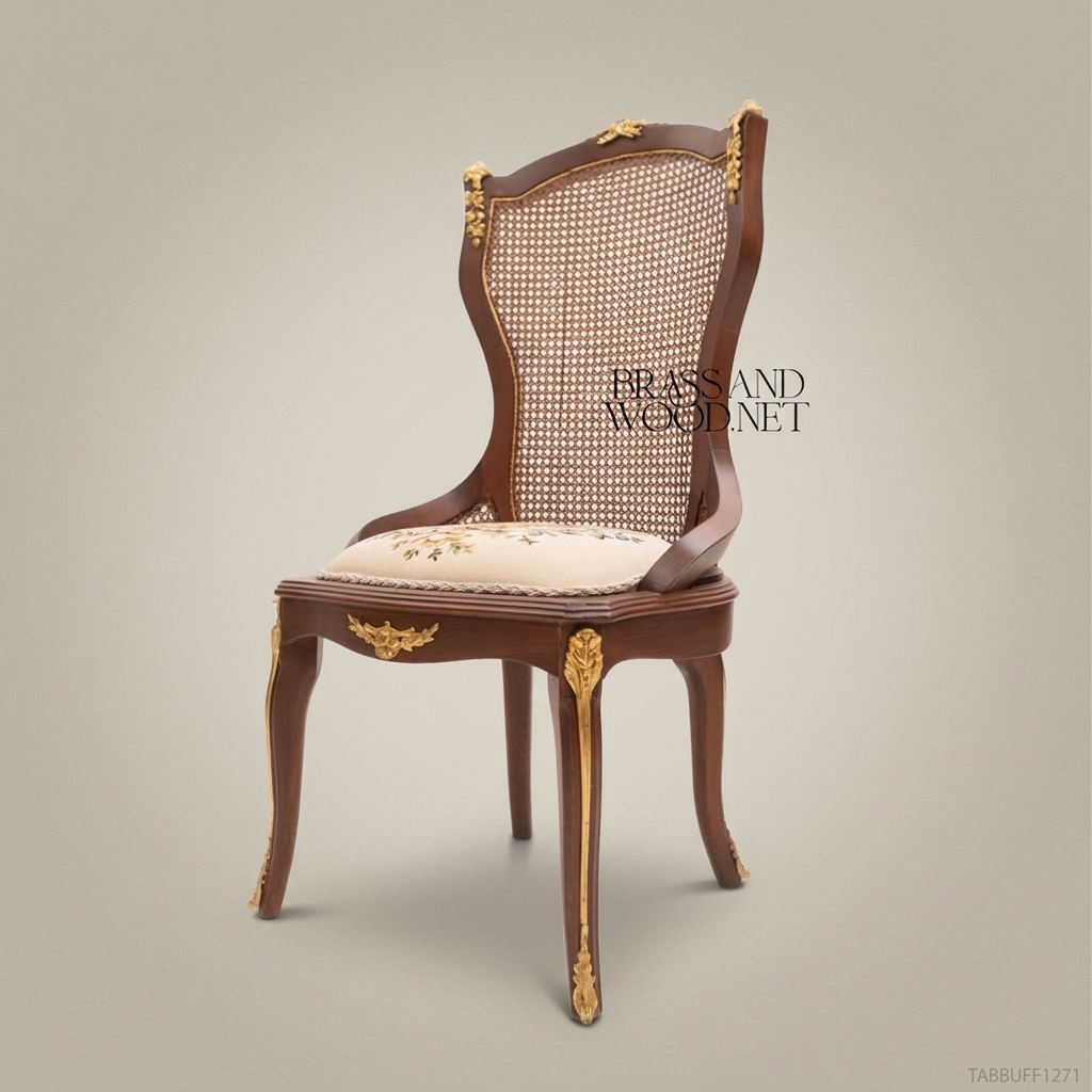 Louis XV Carved Solid Wood Armchair with Ivory Velvet Upholstery & Gilt Accents (With Arms)
