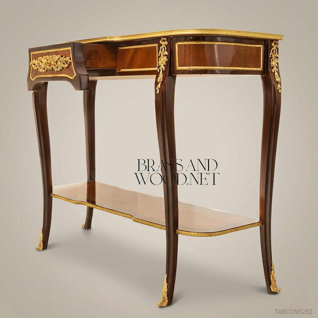 Louis XV Mahogany Console Table with Gilt Bronze Mounts
