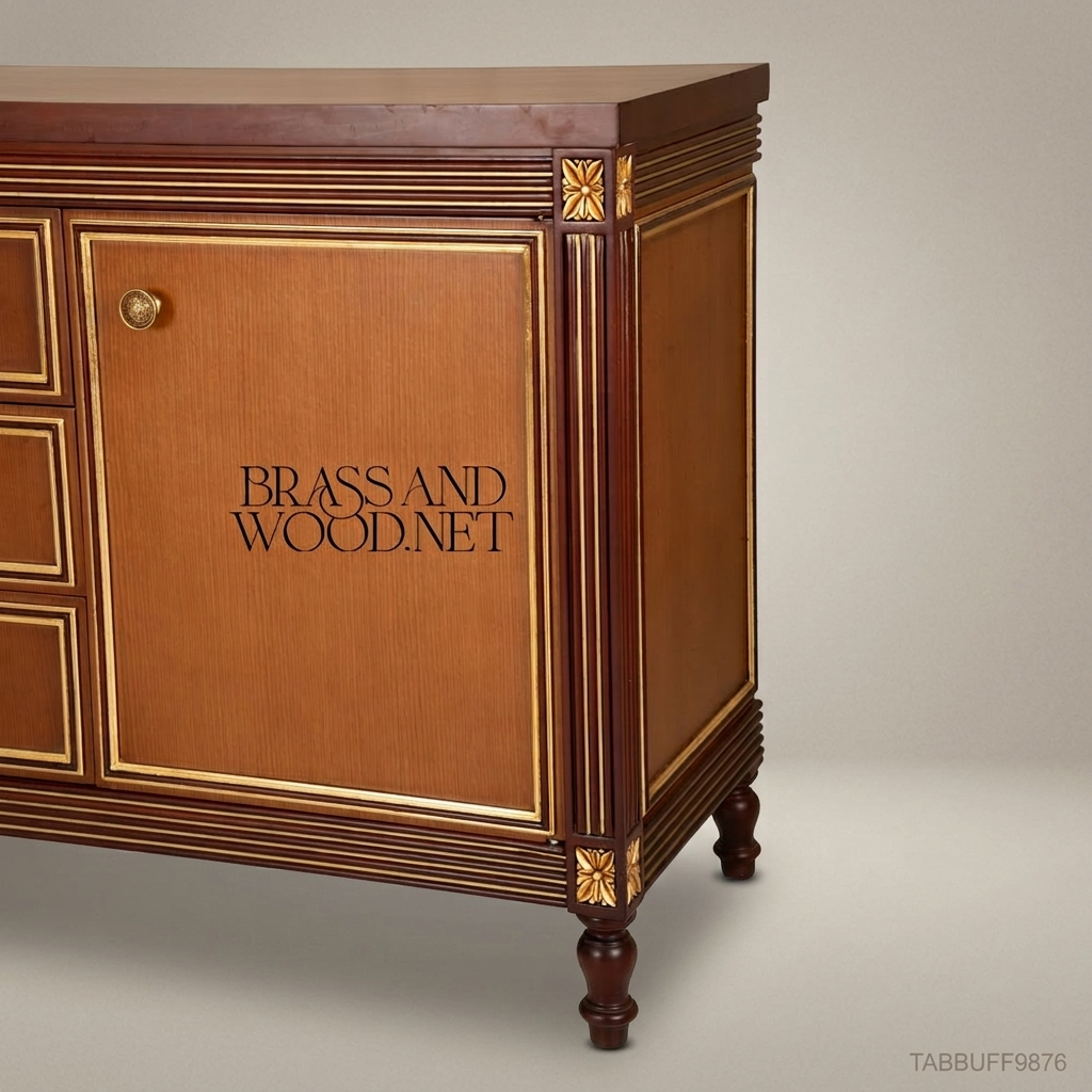 Imperial Brass & Wood Dining Buffet — 200cm