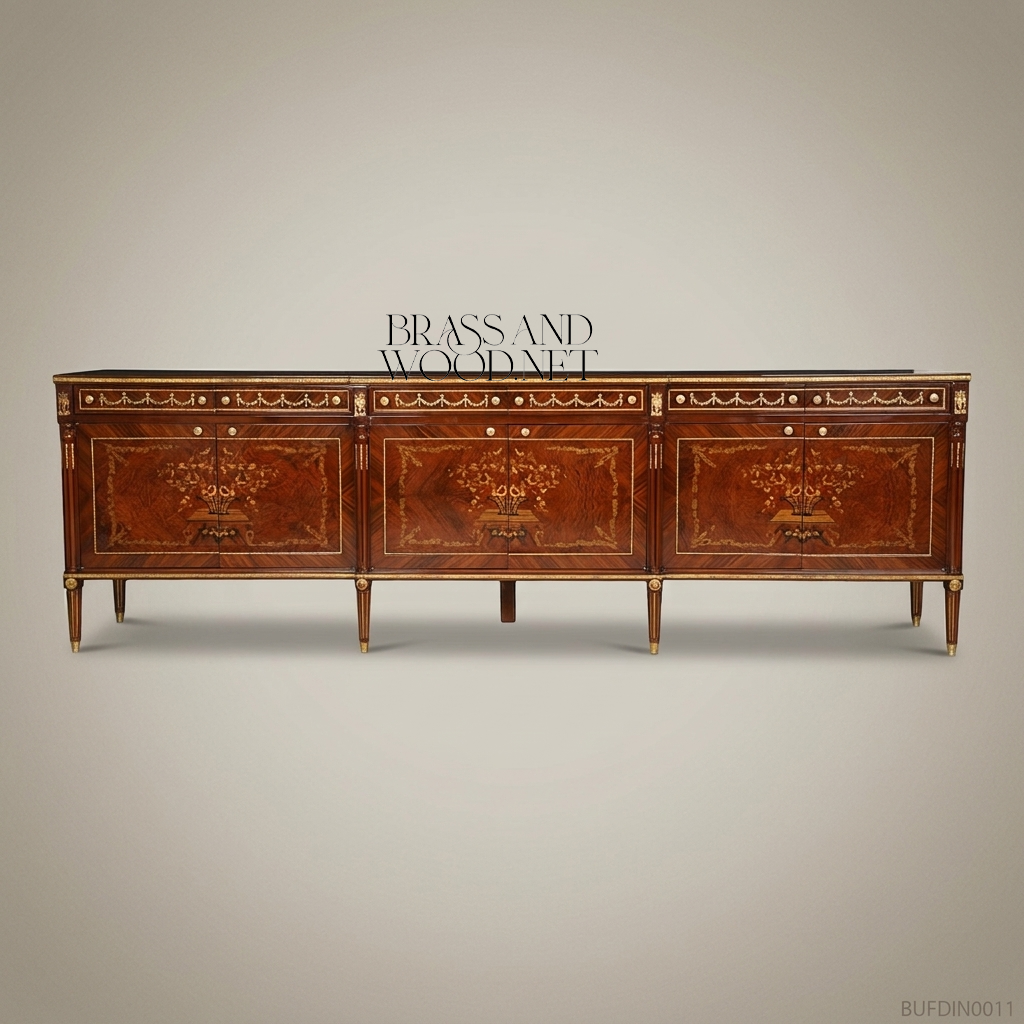 Louis XVI Marquetry Inlay Complete Dining Set