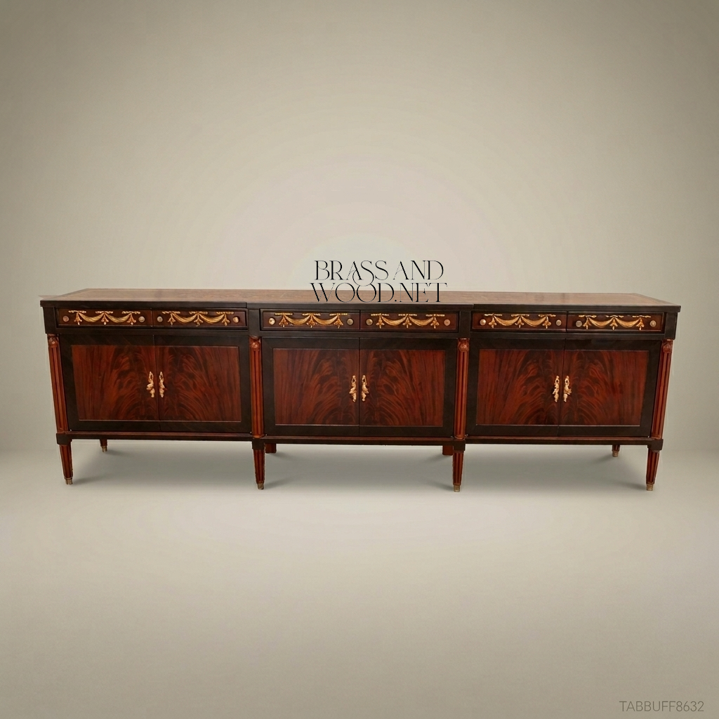 Louis XVI Gilt Marquetry Complete Dining Suite