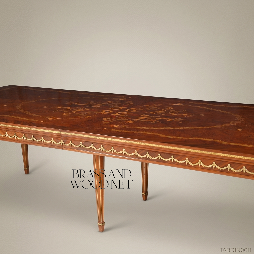 Louis XVI Marquetry Inlay Complete Dining Set