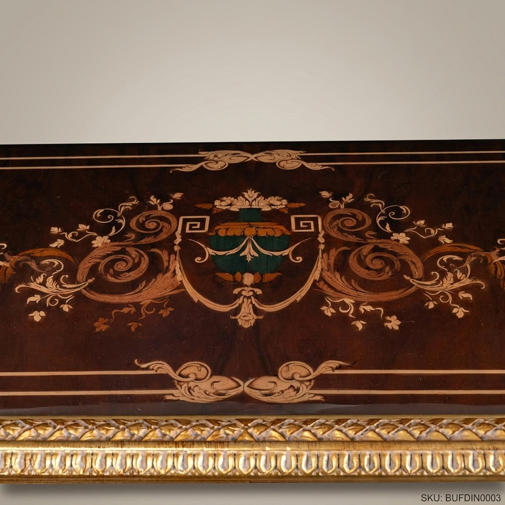 Brass & Wood Louis XVI Carved Gilt Dining Buffet — 200cm