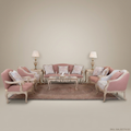 Rococo Carved Hardwood Salon Suite