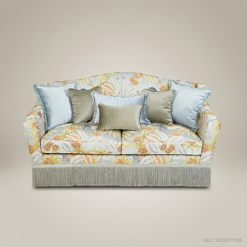 2-Seat Floral Brocade Salon Sofa – English Garden Style