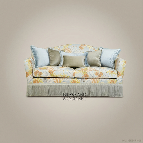 2-Seat Floral Brocade Salon Sofa – English Garden Style