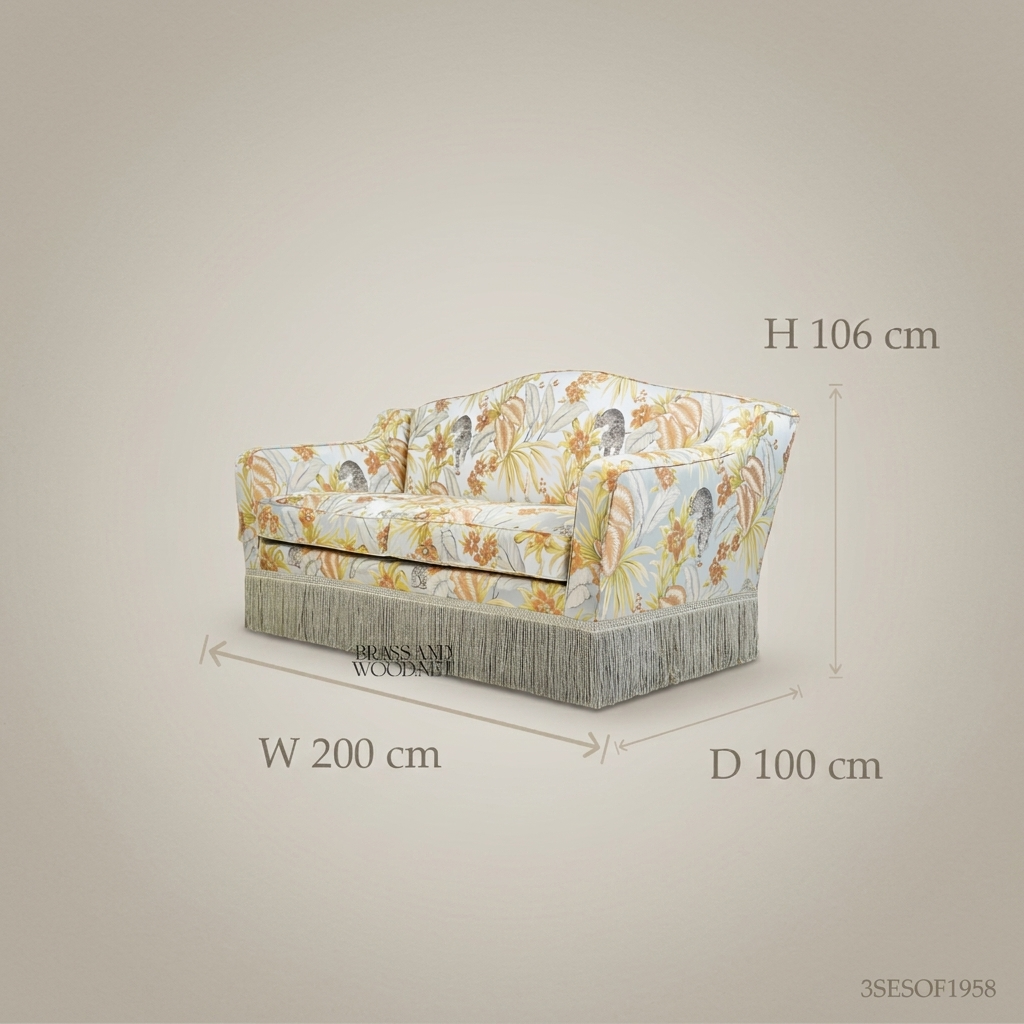 2-Seat Floral Brocade Salon Sofa – English Garden Style