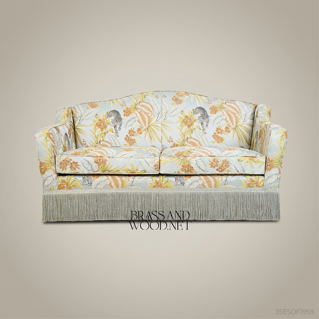 2-Seat Floral Brocade Salon Sofa – English Garden Style