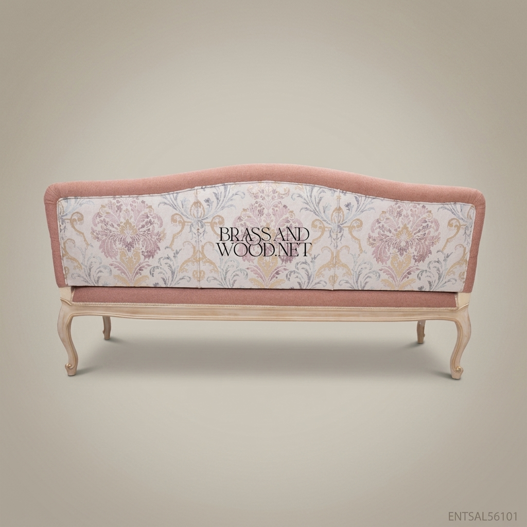 French Provincial Carved Wood Salon Sofa — 4 Persons