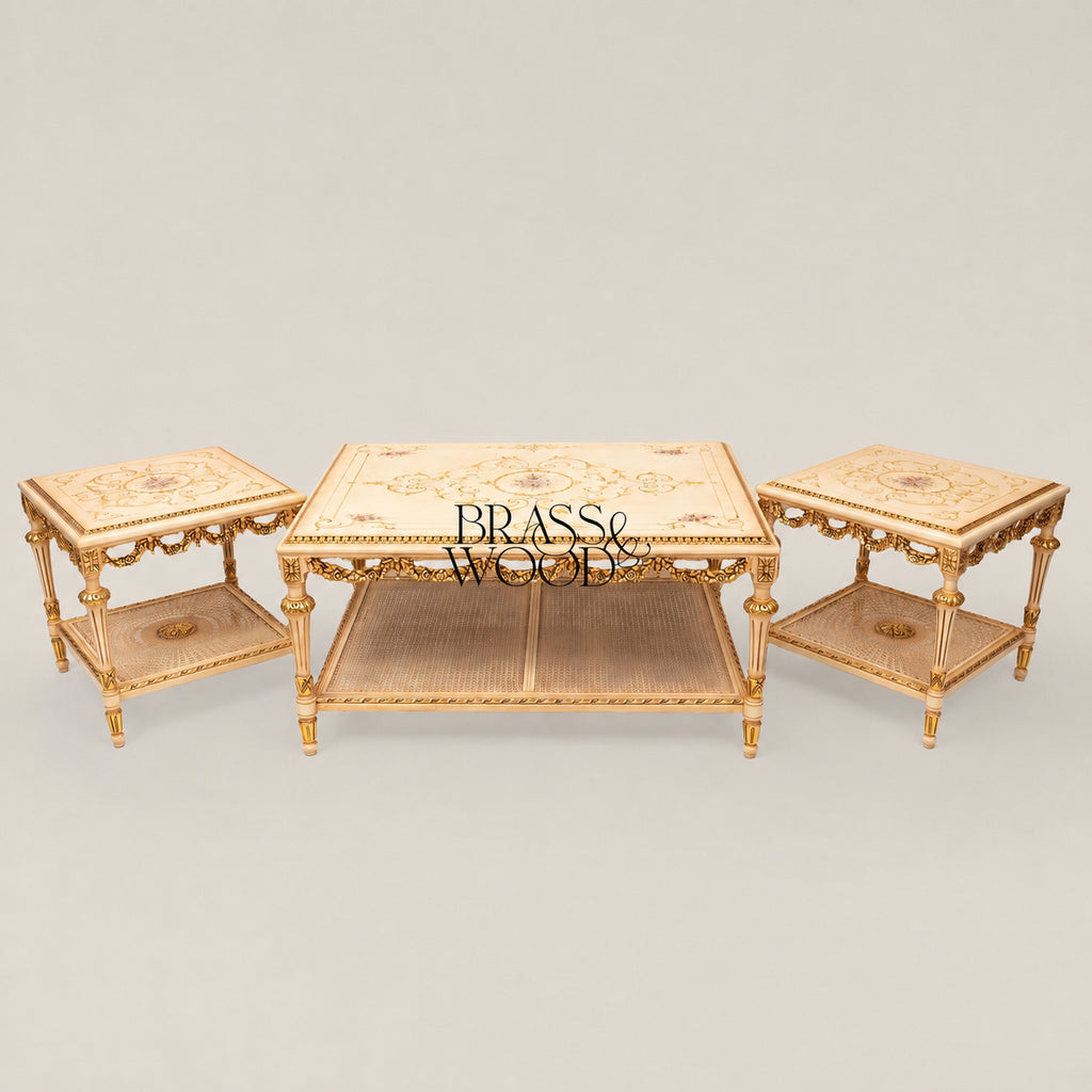 Hand-Painted Coffee & Corner Table Set