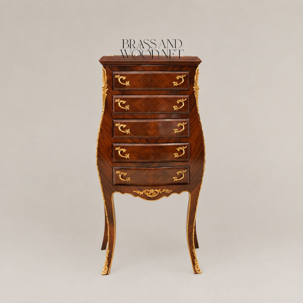 Tallboy Chest - 5 Drawers - Natural Marble