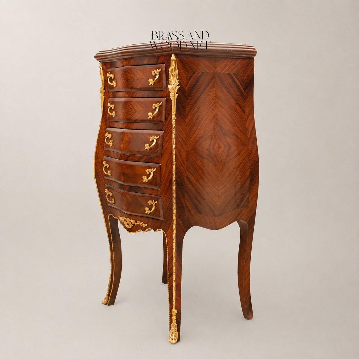 Tallboy Chest - 5 Drawers - Natural Marble