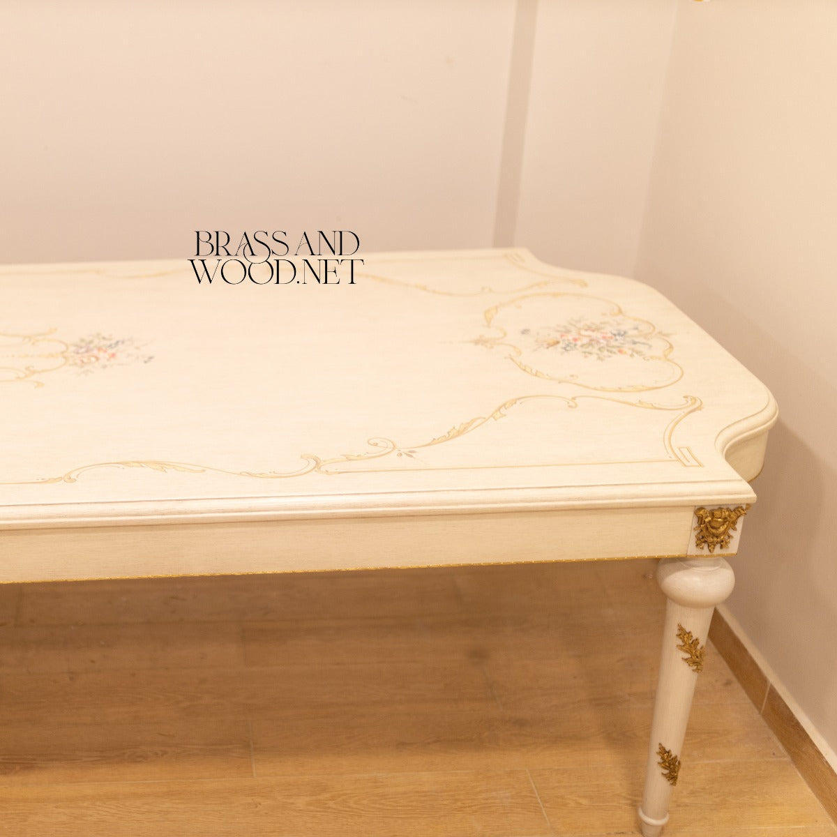Louis XVI Floral Painted Dining Suite with Gilt Accents
