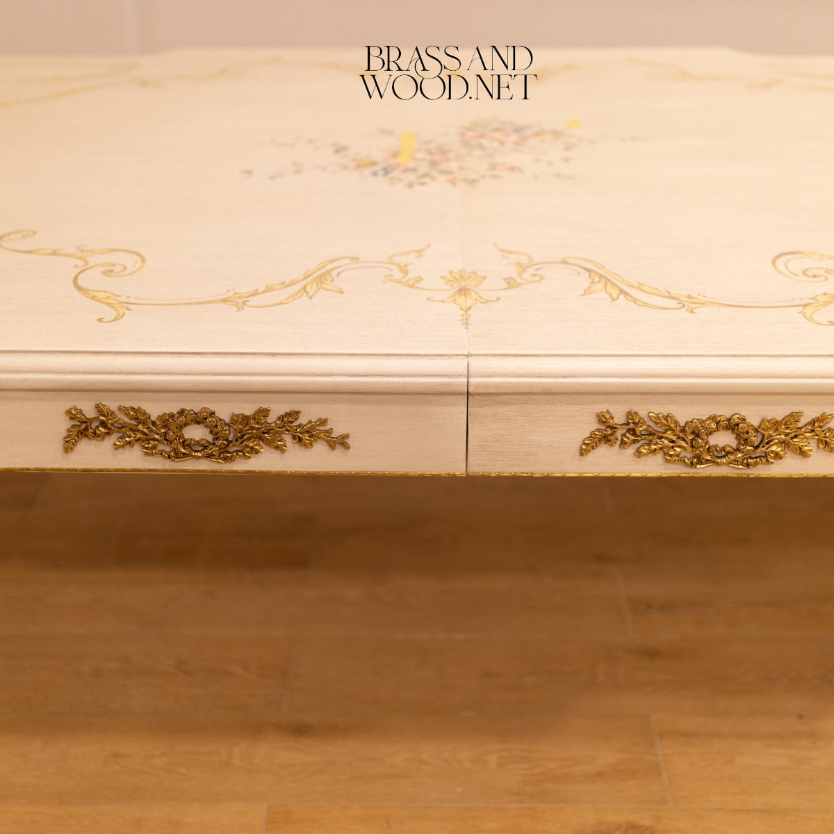 Louis XVI Floral Painted Dining Suite with Gilt Accents