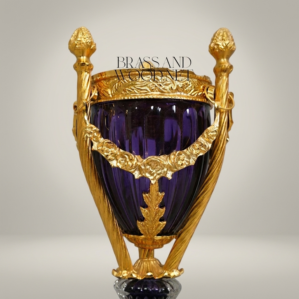 Louis XVI Neoclassical Lidded Urn Incense Burner with Swagged Garland Mounts and Tripod Base