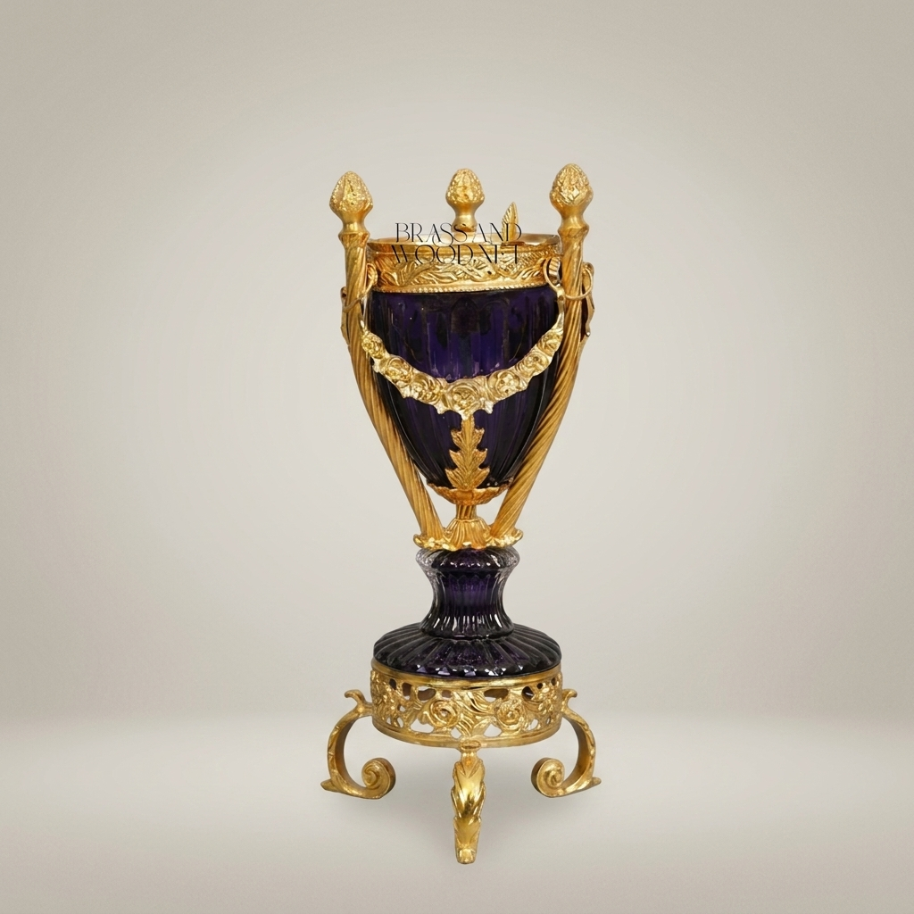 Louis XVI Neoclassical Lidded Urn Incense Burner with Swagged Garland Mounts and Tripod Base