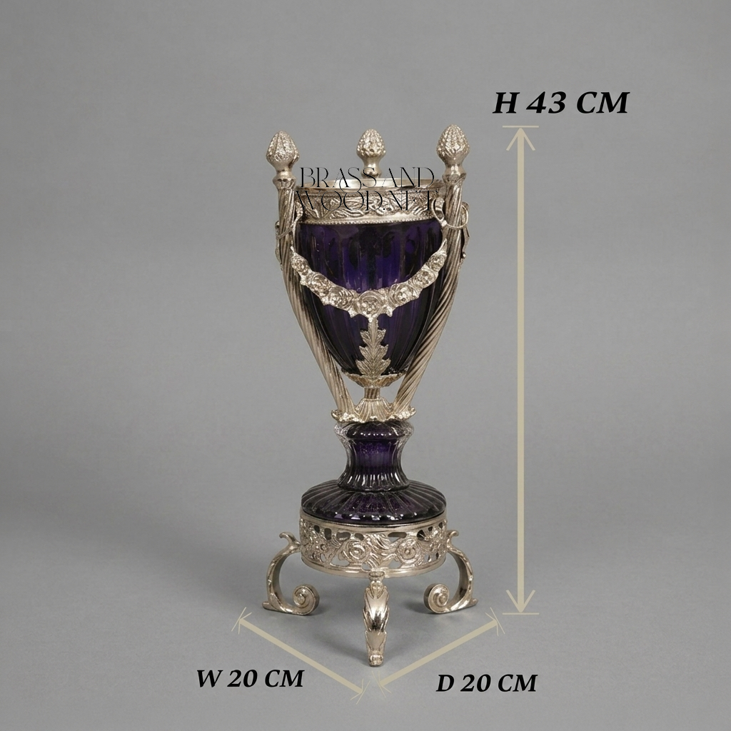 Louis XVI Neoclassical Lidded Urn Incense Burner with Swagged Garland Mounts and Tripod Base