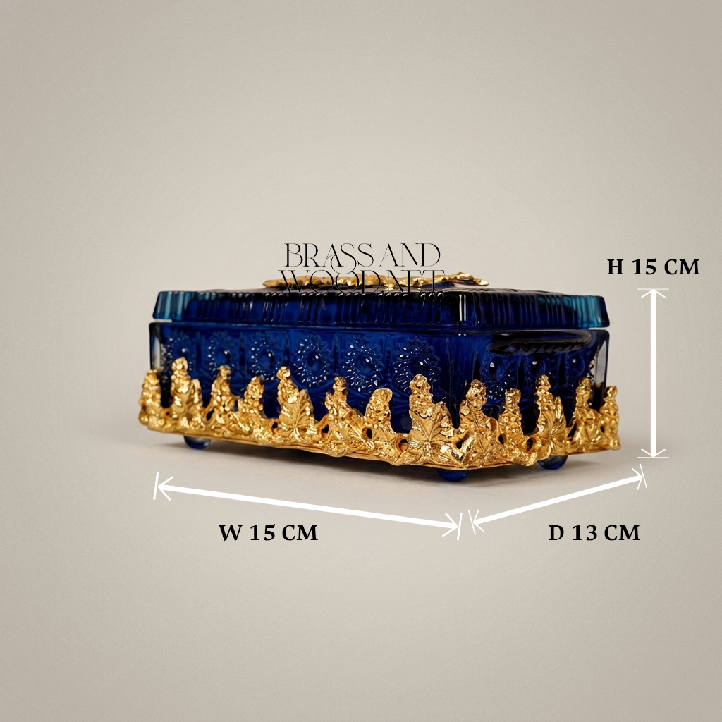 Napoleon III Cobalt Tissue Box with Gilt Acanthus Ormolu Mounts