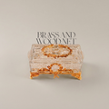 Clear Crystal Lidded Bonbonniere with Gilt Laurel Wreath