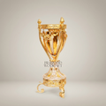 Empire Neoclassical Crystal Urn Incense Burner - Gilt Brass Acanthus Tripod