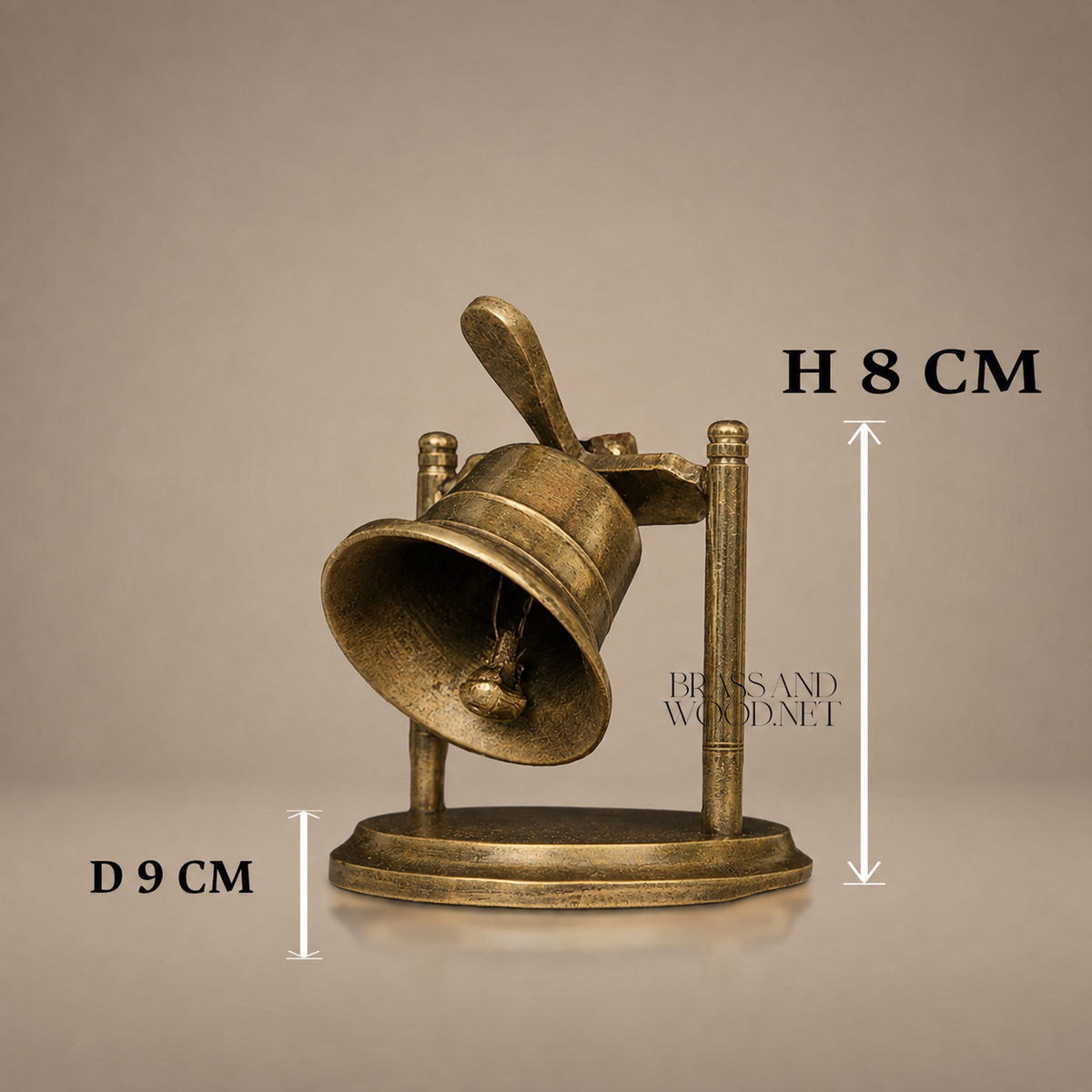 Brass Ship Bell on Oval Stand - Swinging Clapper