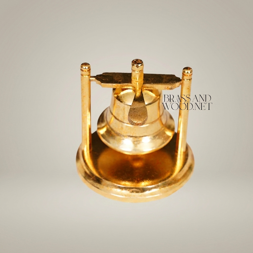 Brass Ship Bell on Oval Stand - Swinging Clapper