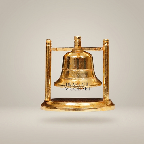 Brass Ship Bell on Oval Stand - Swinging Clapper