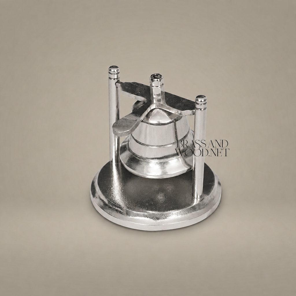 Brass Ship Bell on Oval Stand - Swinging Clapper