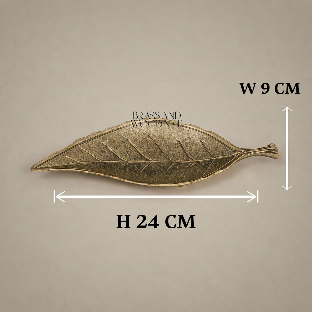 Cast Brass Leaf Tray - Naturalist Veined Form