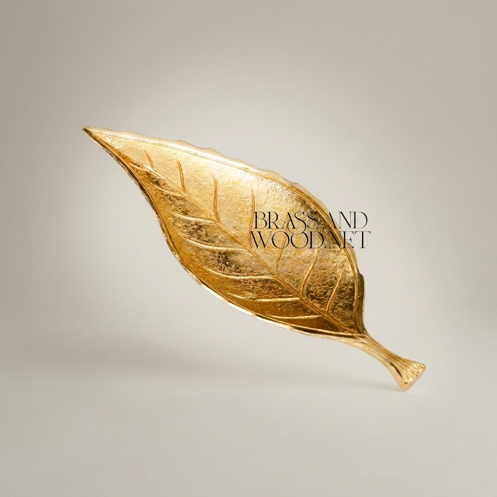Cast Brass Leaf Tray - Naturalist Veined Form