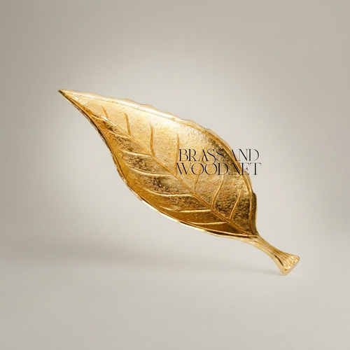 Cast Brass Leaf Tray - Naturalist Veined Form