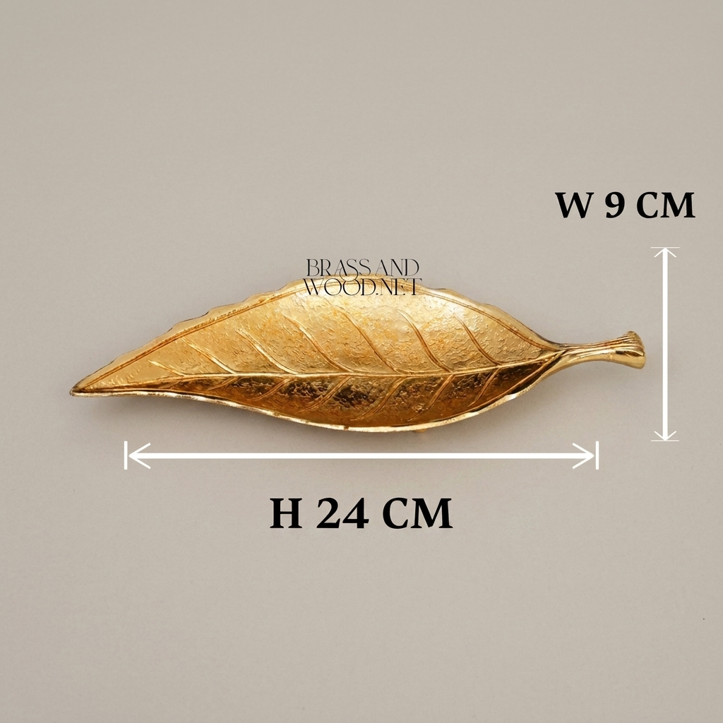 Cast Brass Leaf Tray - Naturalist Veined Form