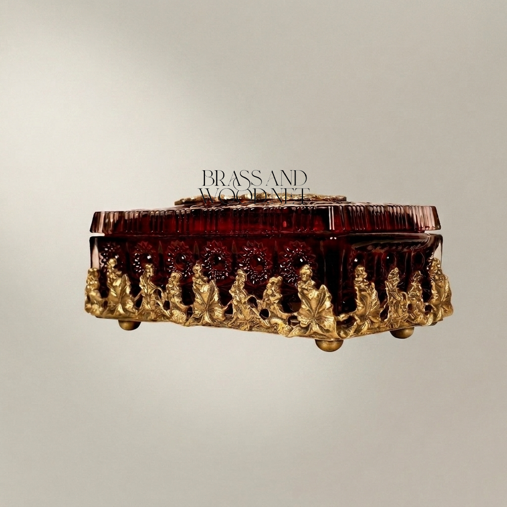 Napoleon III Rococo Revival Tissue Box — Tortoiseshell & Gilt Acanthus Wreath