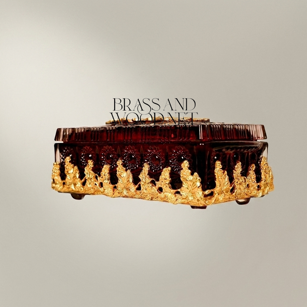 Napoleon III Rococo Revival Tissue Box — Tortoiseshell & Gilt Acanthus Wreath
