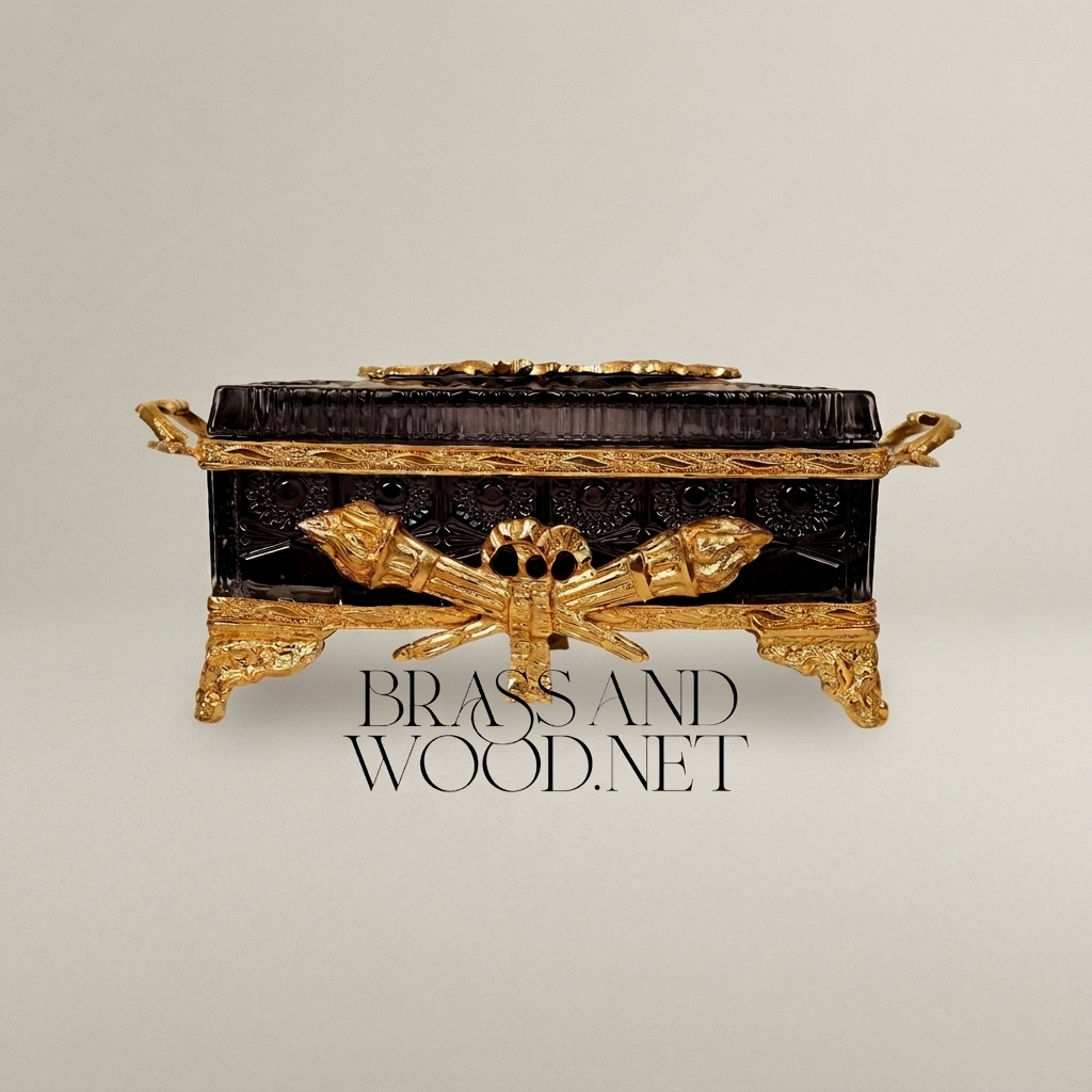 Napoleon III Rococo Revival Tissue Box - Dark Lacquer & Gilt Bronze Mounts
