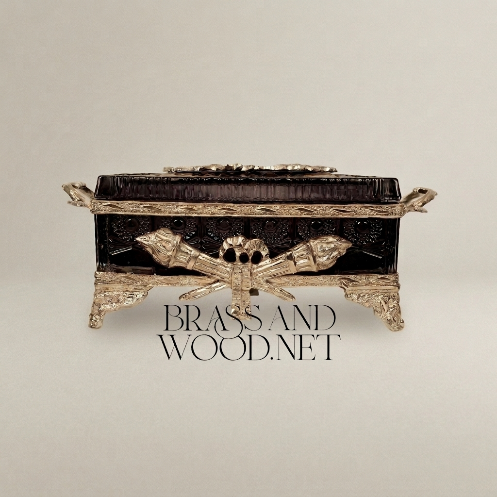 Napoleon III Rococo Revival Tissue Box - Dark Lacquer & Gilt Bronze Mounts