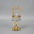 Footed Crystal Sugar Bowl with Rococo Gilt Brass Handle