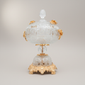 Belle Époque Crystal & Brass Lidded Bonbonnière with Floral Rose Mounts