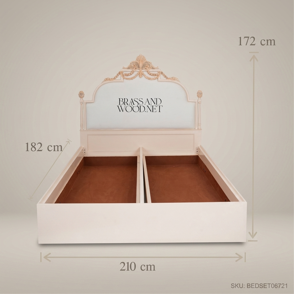 Pale Blonde Louis XV Bedroom Set with Marble Tops