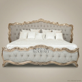 Louis XV Capitonné Bed in Antique Gold Leaf