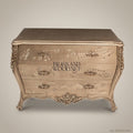Bombé Chest of Drawers in Antique Brass Finish