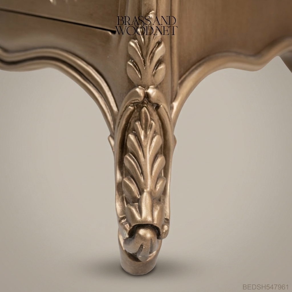 Bombé Chest of Drawers in Antique Brass Finish