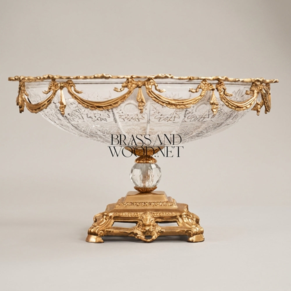 Crystal Candy Dish - Gold Plated