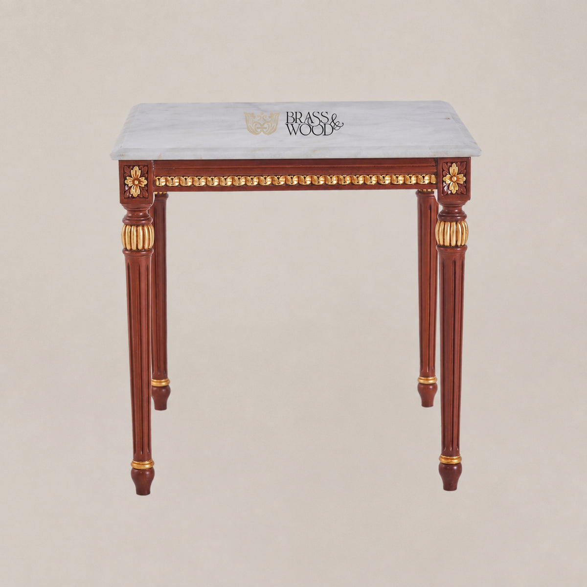 Louis XVI White Marble & Gilt Wood Table Set of 3